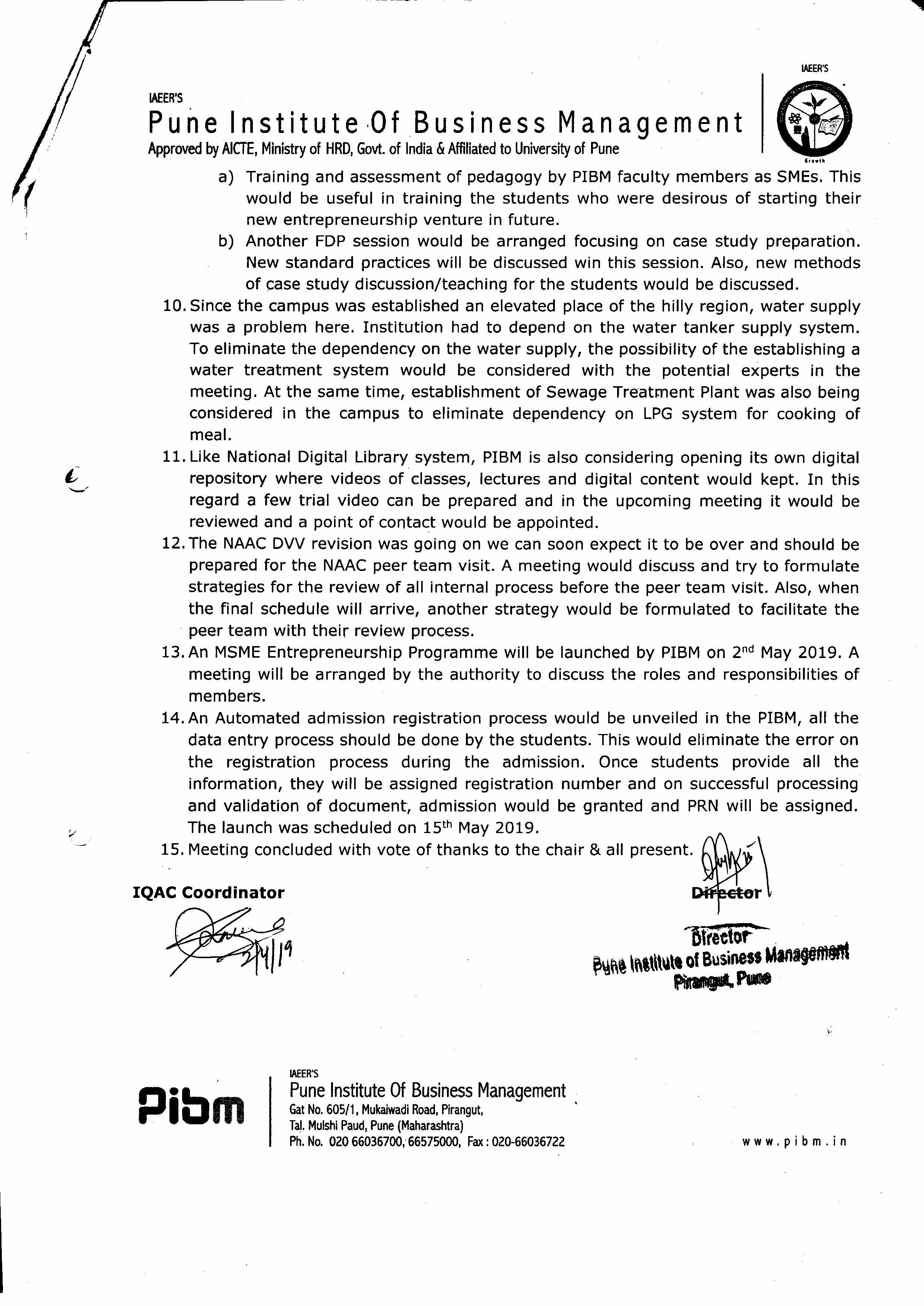 IQAC Minutes Of Meeting Q2 1 April 2019